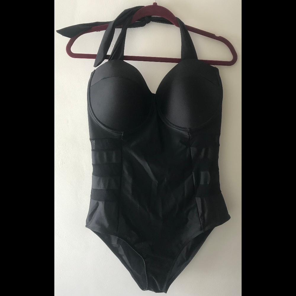 Black One-Piece Swimsuit - 3X
